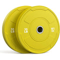 2-Inch Olympic Bumper Plates Set, 2pcs-35lb Colored Virgin Rubber Weight Barbell Plates for Strength Training, Home Gym Weightlifting