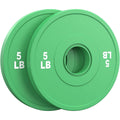2-Inch Olympic Bumper Plates Set, 2pcs-5lb Colored Virgin Rubber Weight Barbell Plates for Strength Training, Home Gym Weightlifting